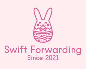 Pink Easter Egg Bunny  logo design