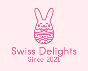 Pink Easter Egg Bunny  logo design