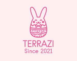 Pink Easter Egg Bunny  logo design