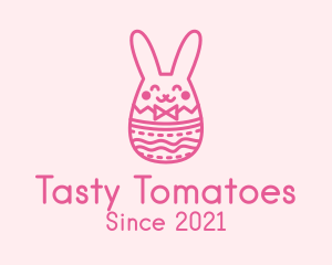 Pink Easter Egg Bunny  logo design