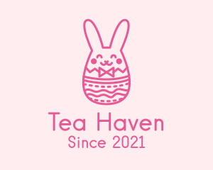 Pink Easter Egg Bunny  logo design