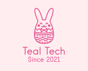 Pink Easter Egg Bunny  logo design