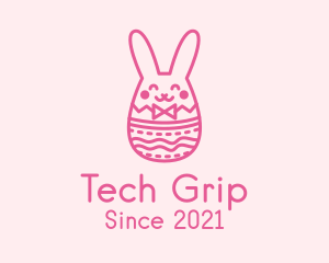 Pink Easter Egg Bunny  logo design