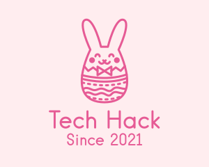 Pink Easter Egg Bunny  logo design