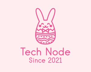 Pink Easter Egg Bunny  logo design