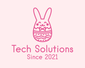 Celebration - Pink Easter Egg Bunny logo design