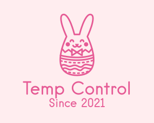 Pink Easter Egg Bunny  logo design