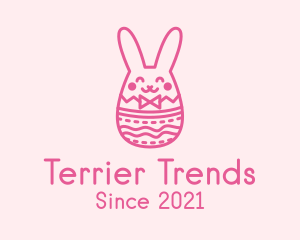 Pink Easter Egg Bunny  logo design