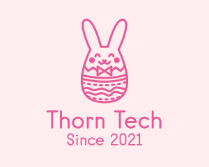 Pink Easter Egg Bunny  logo design