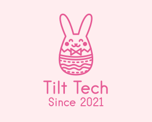 Pink Easter Egg Bunny  logo design