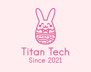 Pink Easter Egg Bunny  logo design