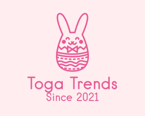 Pink Easter Egg Bunny  logo design