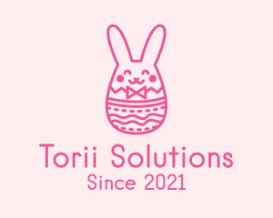 Pink Easter Egg Bunny  logo design