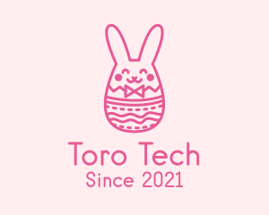 Pink Easter Egg Bunny  logo design