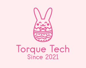 Pink Easter Egg Bunny  logo design