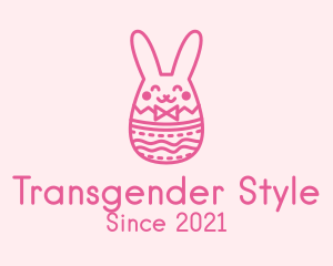 Pink Easter Egg Bunny  logo design