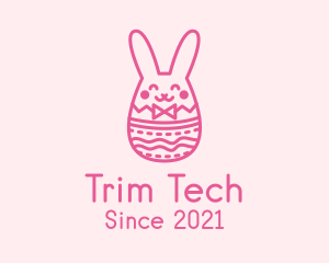 Pink Easter Egg Bunny  logo design