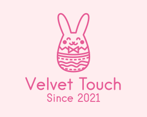 Pink Easter Egg Bunny  logo design