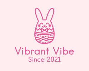 Pink Easter Egg Bunny  logo design