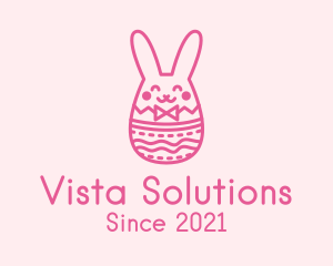 Pink Easter Egg Bunny  logo design