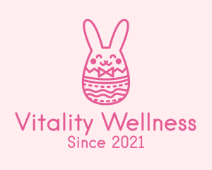 Pink Easter Egg Bunny  logo design