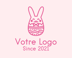 Infinity Sign - Pink Easter Egg Bunny logo design