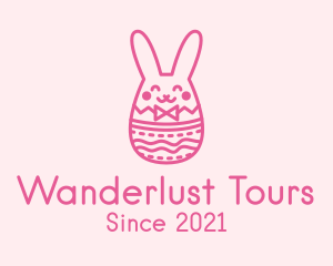 Pink Easter Egg Bunny  logo design