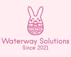 Pink Easter Egg Bunny  logo design