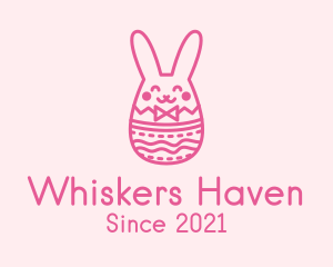 Pink Easter Egg Bunny  logo design