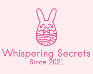 Pink Easter Egg Bunny  logo design