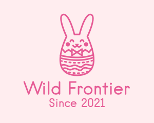 Pink Easter Egg Bunny  logo design