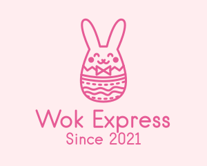 Pink Easter Egg Bunny  logo design