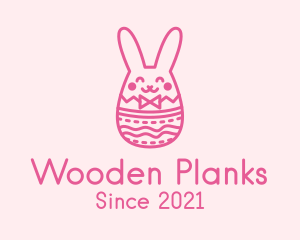 Pink Easter Egg Bunny  logo design