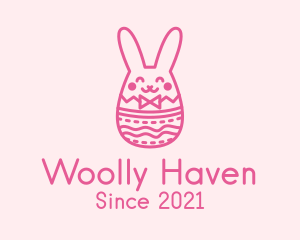 Pink Easter Egg Bunny  logo design