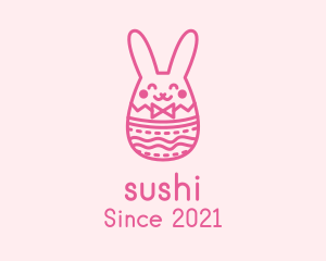 Pink Easter Egg Bunny  logo design