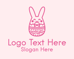 Pink Easter Egg Bunny  Logo