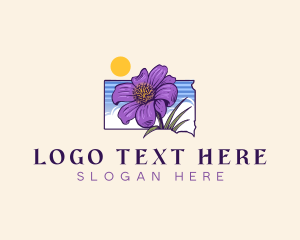 Wild Rose - Pasque Flower South Dakota logo design