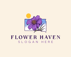 Pasque Flower South Dakota logo design