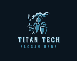 Titan - Medieval Knight Vape logo design