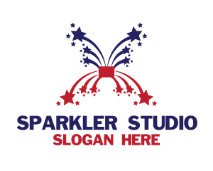 Sparkler - July Fireworks Celebration logo design