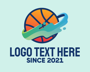 Basketball Equipment - Colorful Basketball Fluid logo design