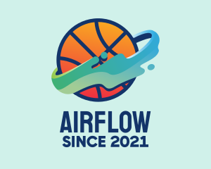 Colorful Basketball Fluid logo design