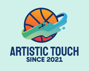 Colorful Basketball Fluid logo design