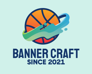 Colorful Basketball Fluid logo design