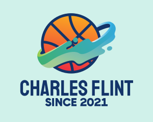 Colorful Basketball Fluid logo design