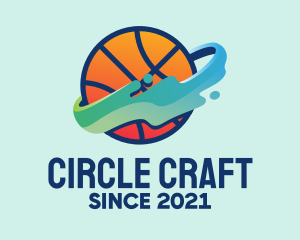 Colorful Basketball Fluid logo design