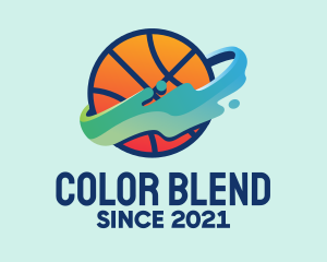 Colorful Basketball Fluid logo design