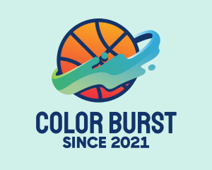 Colorful Basketball Fluid logo design