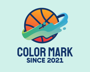 Colorful Basketball Fluid logo design