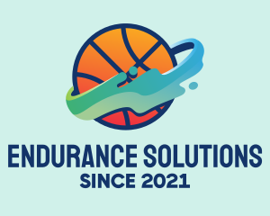 Colorful Basketball Fluid logo design